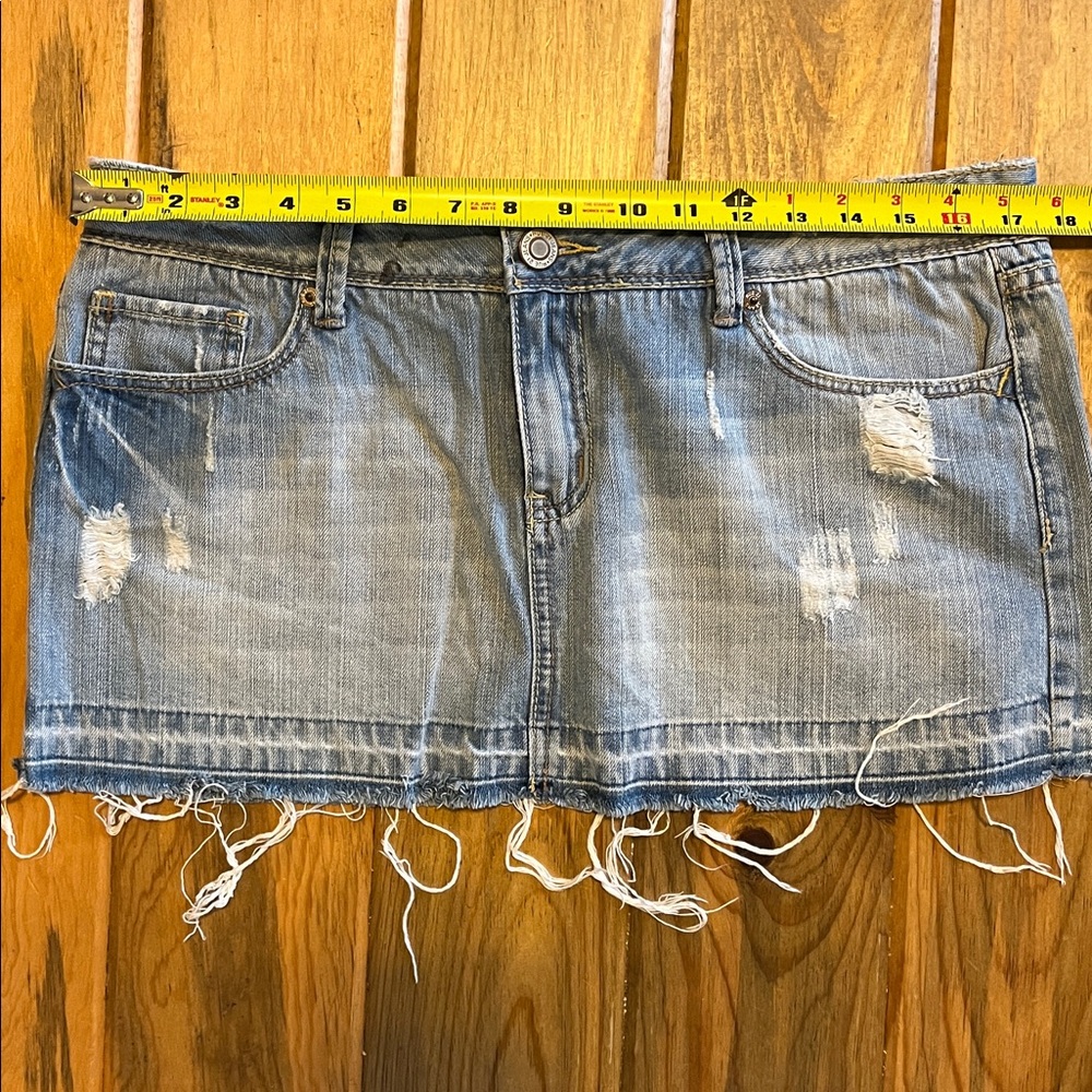 Rue21 Light Blue Distressed Denim Mini Skirt - Picture 6 of 7